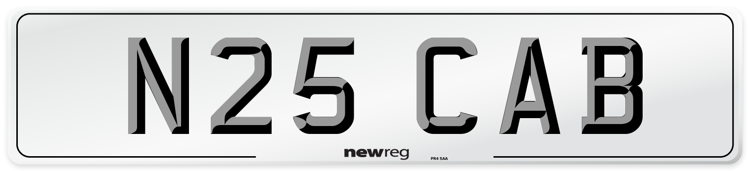 N25 CAB Number Plate from New Reg